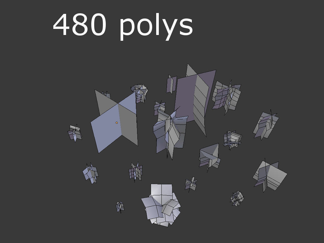 low poly plants collection and trees 3D model_7