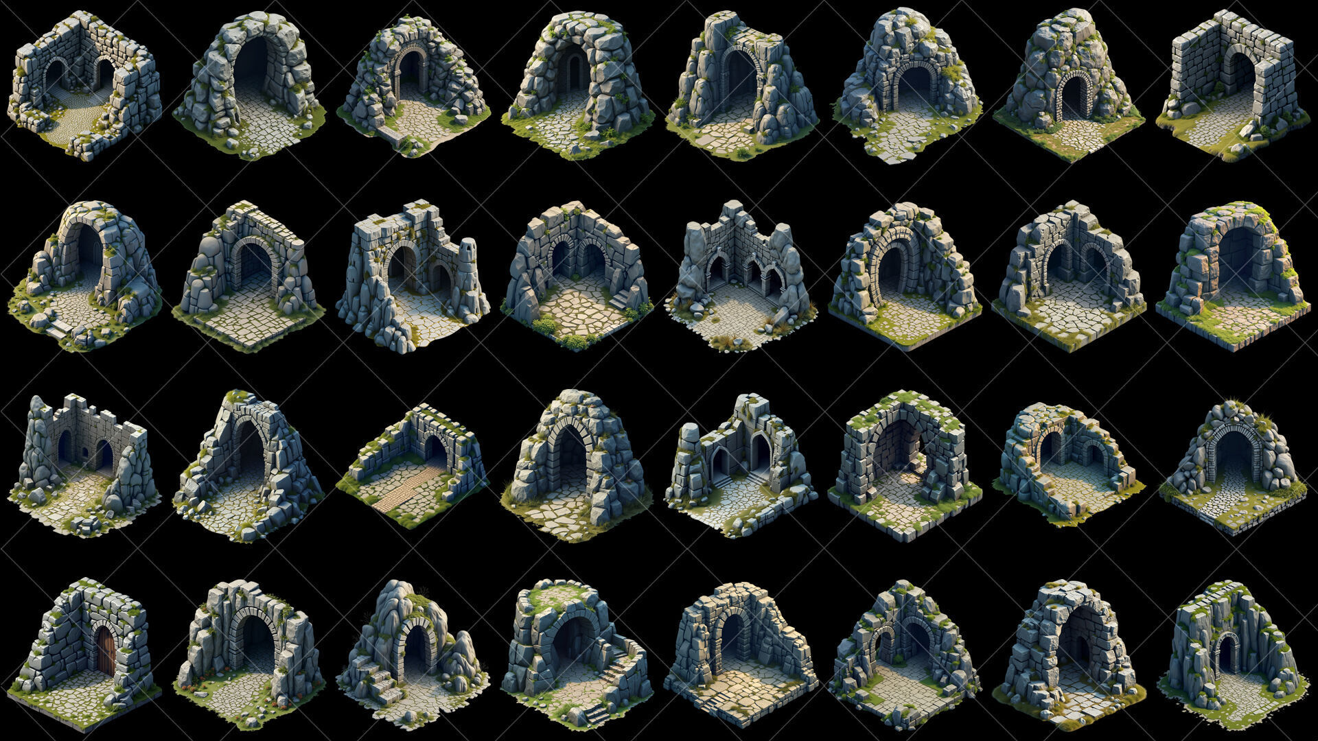 157 Transparent Fantasy Cave Game Assets Texture_2