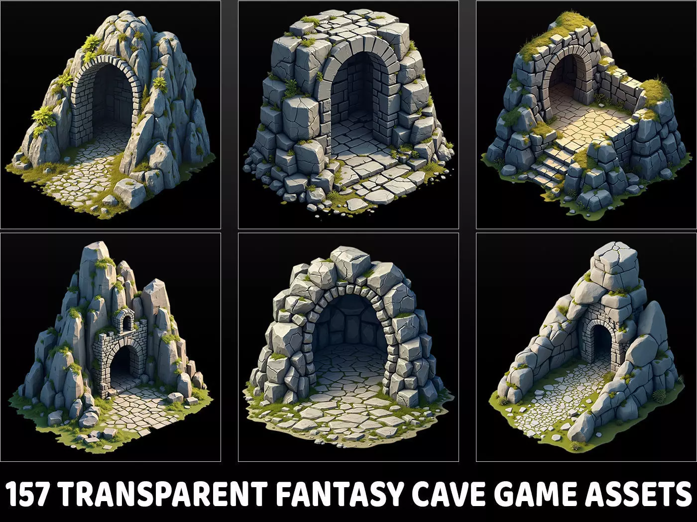 157 Transparent Fantasy Cave Game Assets Texture_0