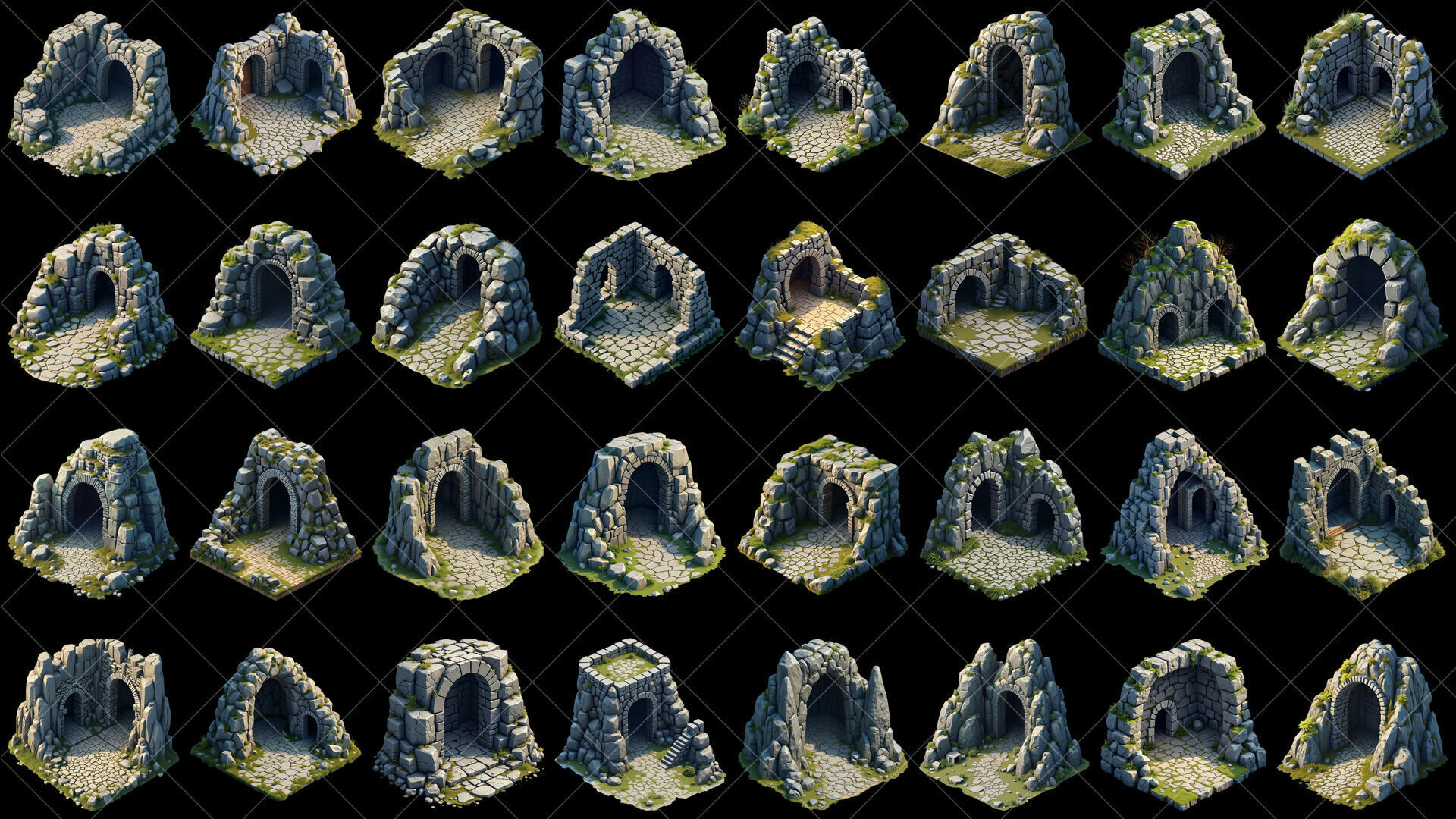 157 Transparent Fantasy Cave Game Assets Texture_1