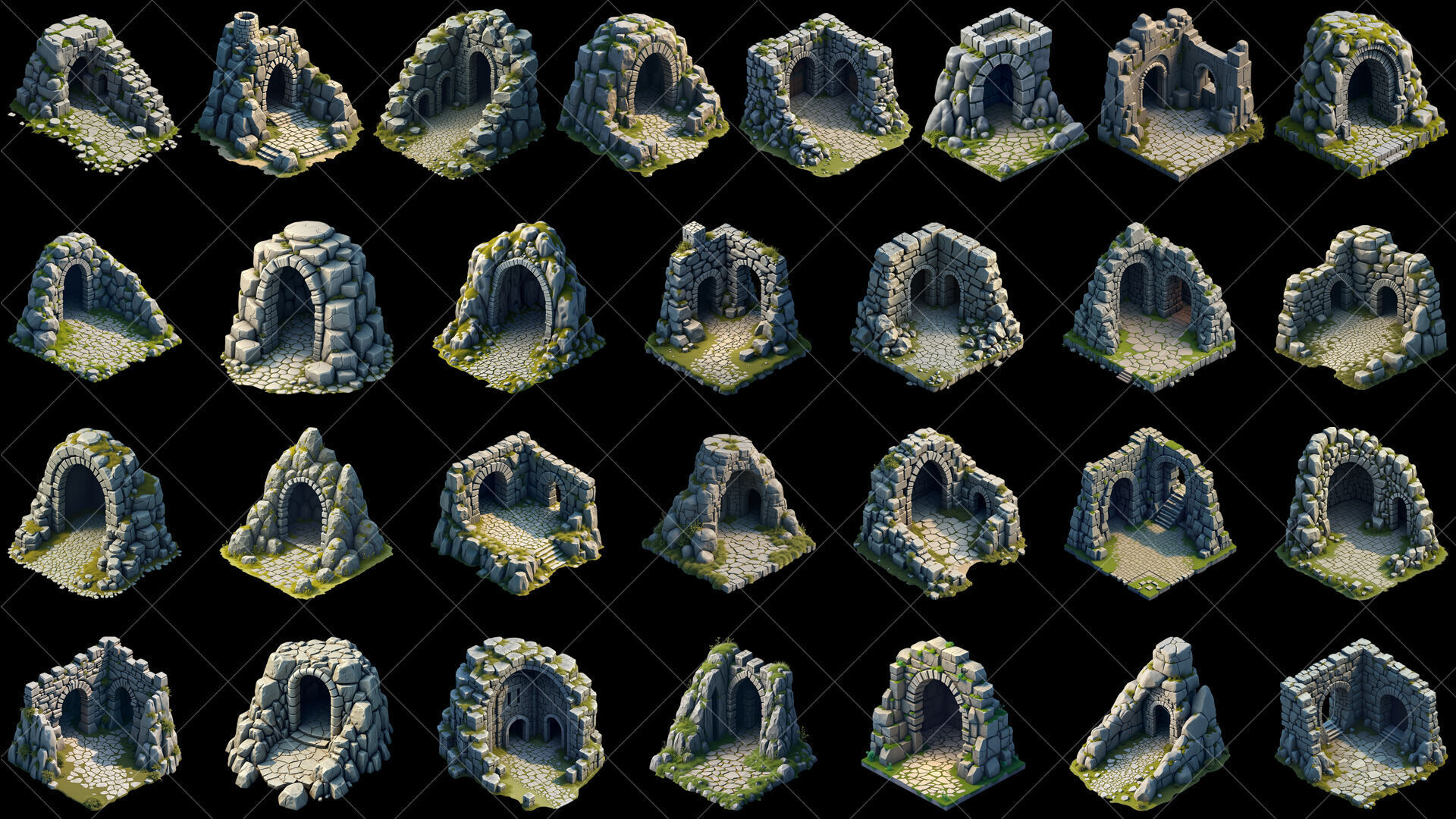 157 Transparent Fantasy Cave Game Assets Texture_5
