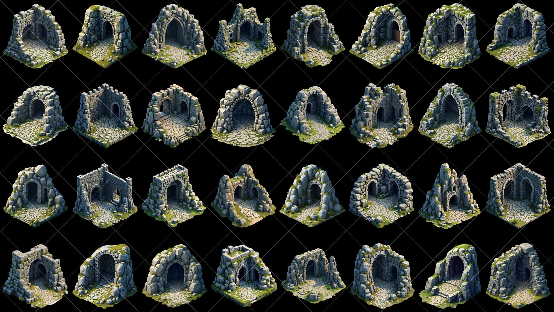 157 Transparent Fantasy Cave Game Assets Texture_3