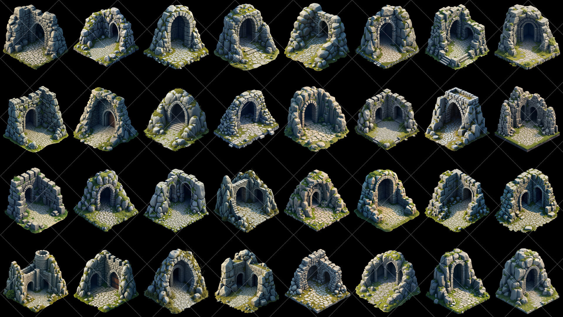 157 Transparent Fantasy Cave Game Assets Texture_4