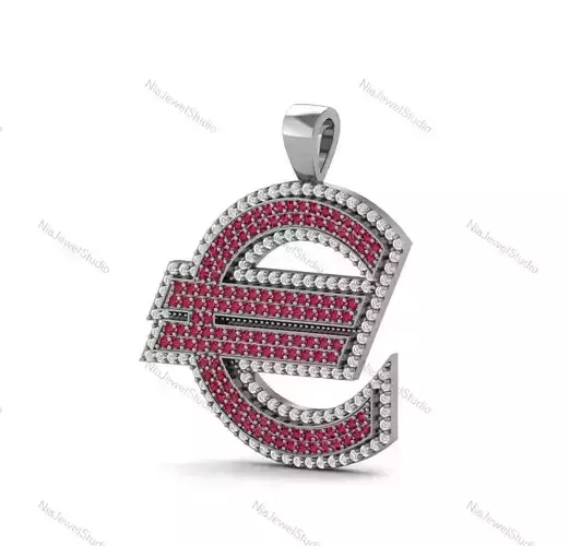 Euro Symbol Pendant-3D Model