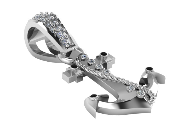 anchor pendant 3D print model_1