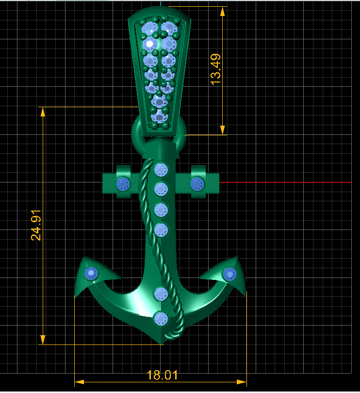 anchor pendant 3D print model_3