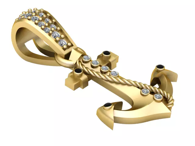 anchor pendant 3D print model_0