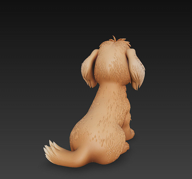 Dog Puppy Realistic 3D Model Basic - Low Poly Realistic Low-poly 3D model_3