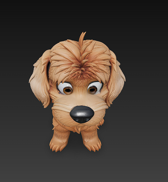 Dog Puppy Realistic 3D Model Basic - Low Poly Realistic Low-poly 3D model_6