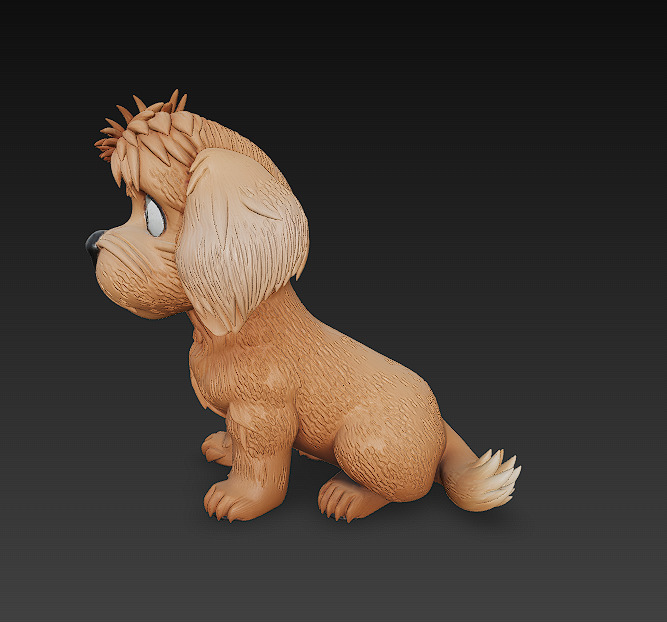 Dog Puppy Realistic 3D Model Basic - Low Poly Realistic Low-poly 3D model_5