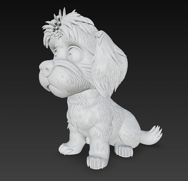 Dog Puppy Realistic 3D Model Basic - Low Poly Realistic Low-poly 3D model_11