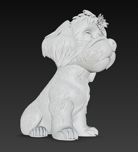 Dog Puppy Realistic 3D Model Basic - Low Poly Realistic Low-poly 3D model_10