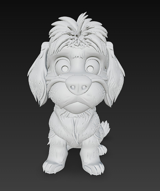 Dog Puppy Realistic 3D Model Basic - Low Poly Realistic Low-poly 3D model_12