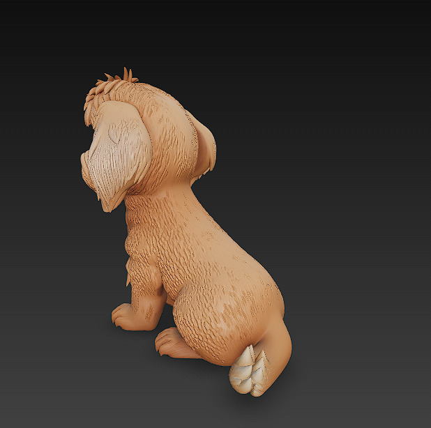 Dog Puppy Realistic 3D Model Basic - Low Poly Realistic Low-poly 3D model_4