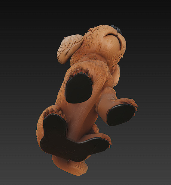 Dog Puppy Realistic 3D Model Basic - Low Poly Realistic Low-poly 3D model_9