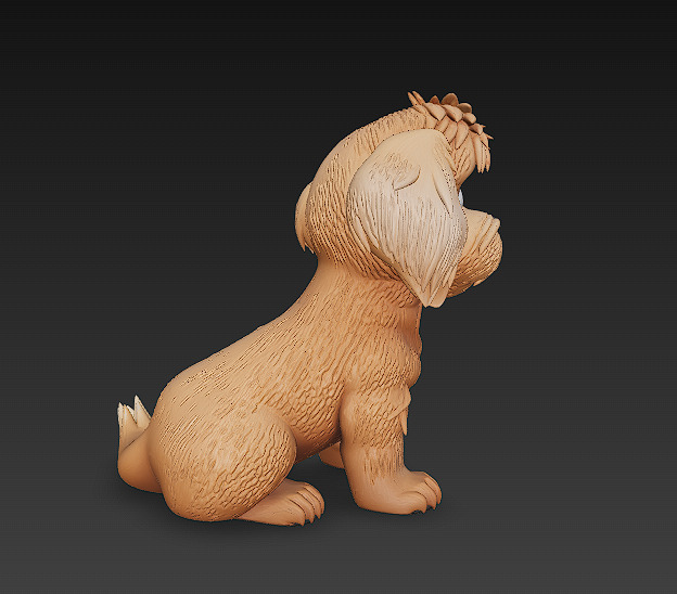 Dog Puppy Realistic 3D Model Basic - Low Poly Realistic Low-poly 3D model_2