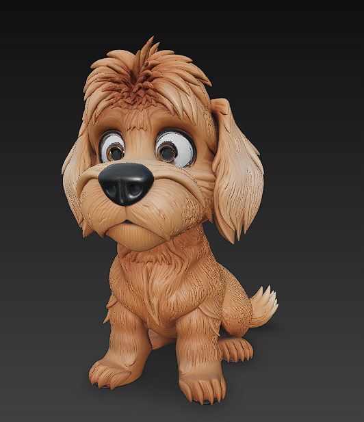 Dog Puppy Realistic 3D Model Basic - Low Poly Realistic Low-poly 3D model_7