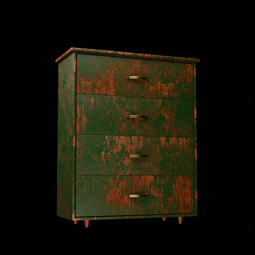 An old dresser optimized and game ready Free 3D model