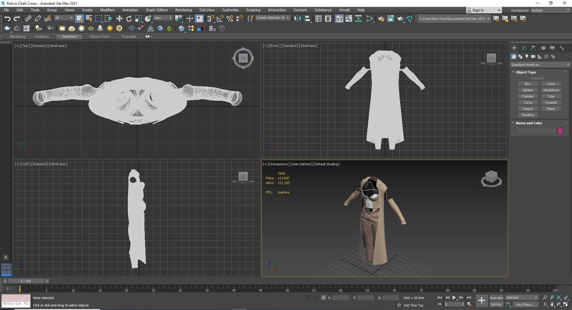 Fantasy Cloth 3D Model 2 and Free Zbrush and Blender Brushes 3D model_6