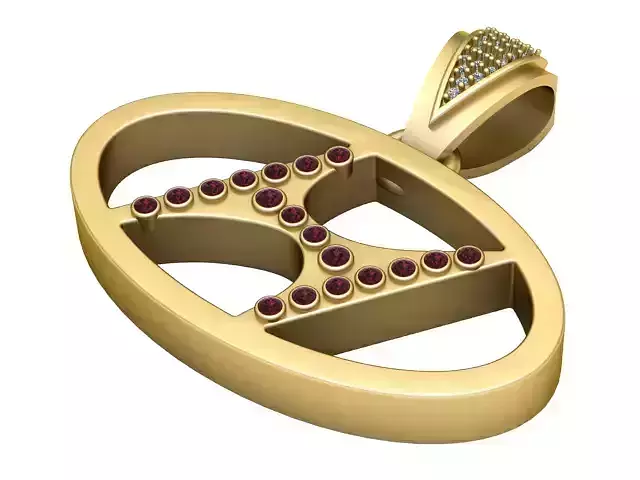 gold peace pendant 3D print model