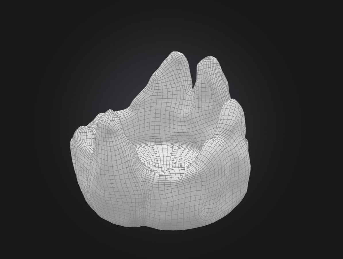 Rocky Throne Stylized Fantasy Stone Seat Game Asset Low-poly 3D model_7