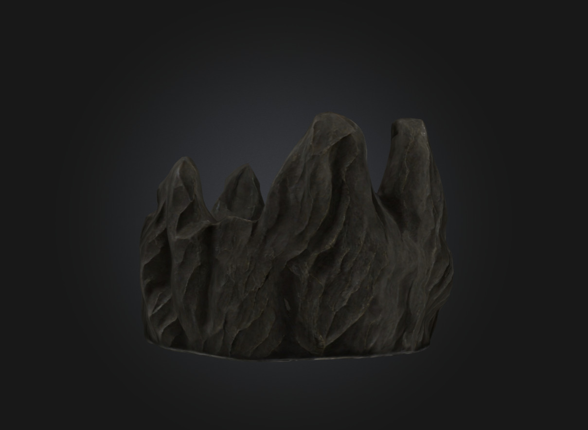Rocky Throne Stylized Fantasy Stone Seat Game Asset Low-poly 3D model_2