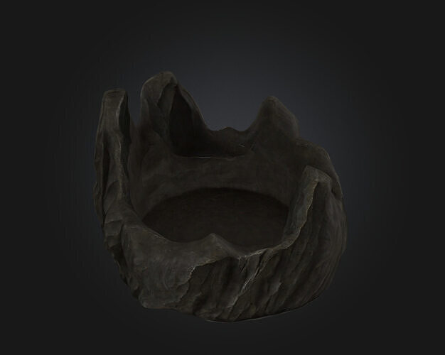 Rocky Throne Stylized Fantasy Stone Seat Game Asset Low-poly 3D model