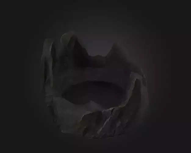 Rocky Throne Stylized Fantasy Stone Seat Game Asset