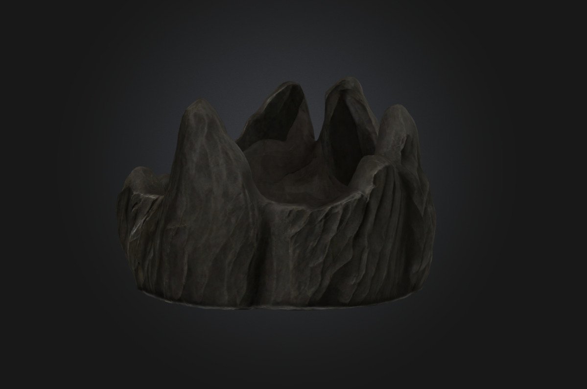 Rocky Throne Stylized Fantasy Stone Seat Game Asset Low-poly 3D model_3