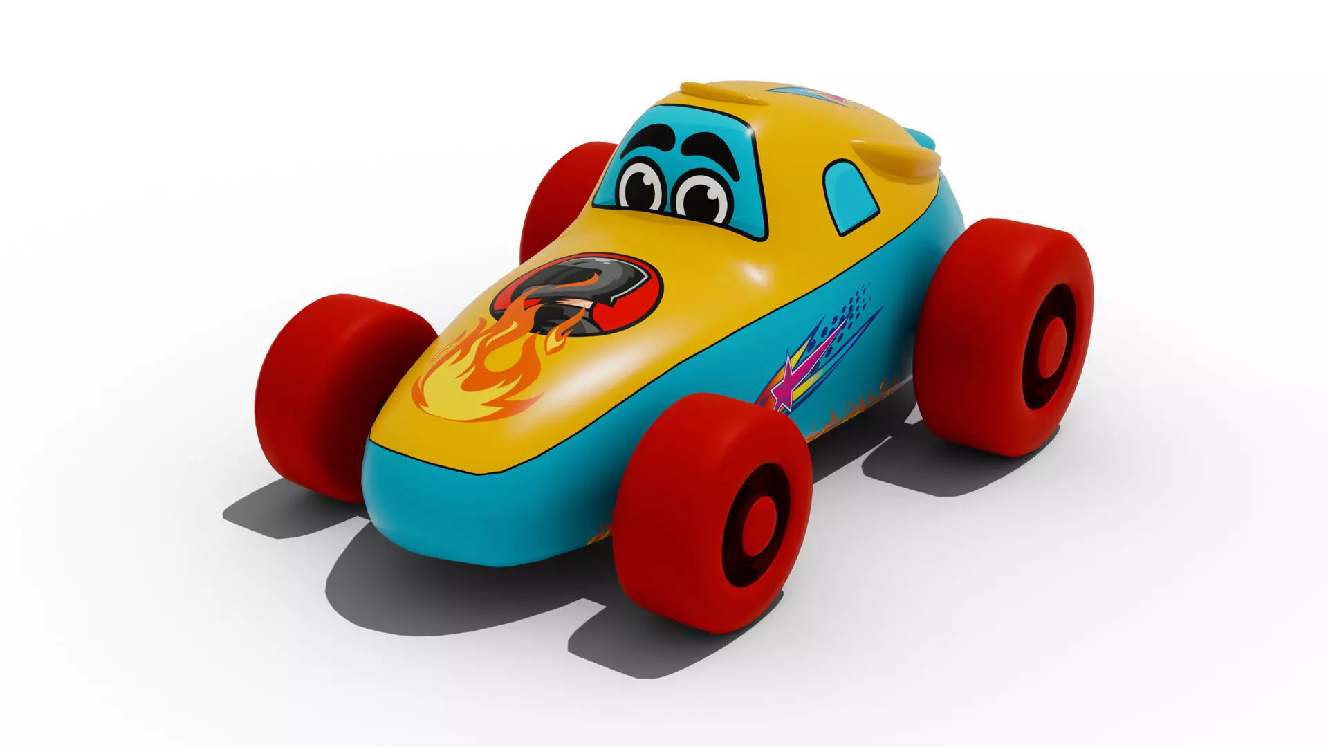 Cartoon Car Race Stylized Low Poly Racing Car Low-poly 3D model
