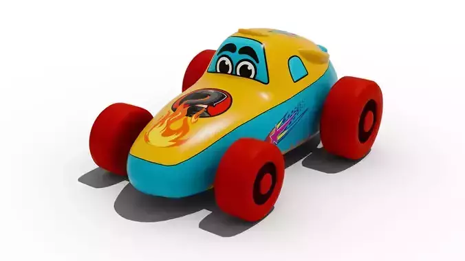 Cartoon Car Race Stylized Low Poly Racing Car