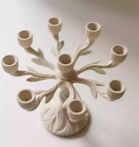 Tree of Light  Sculpted 8-Branch Candleholder 3D print model