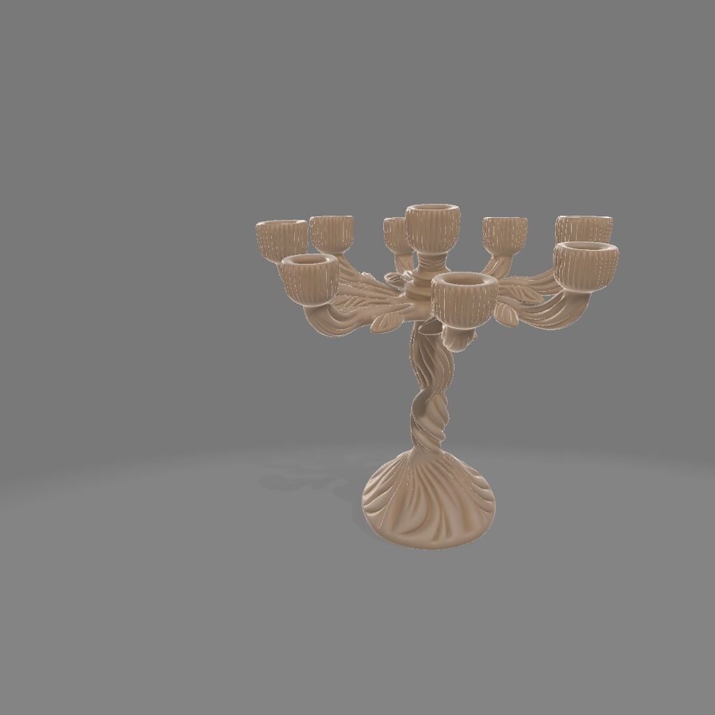 Tree of Light  Sculpted 8-Branch Candleholder 3D print model_1