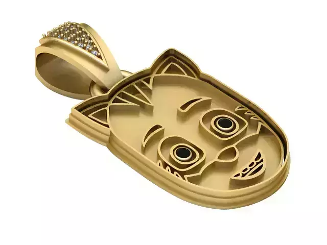 cat face pendant 3D print model