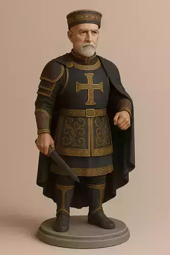 Byzantine Full Chess Set Warrior 3D Character Model  Low Poly 