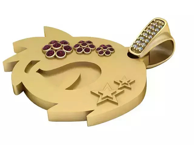 cute  gold  pendant 3D print model