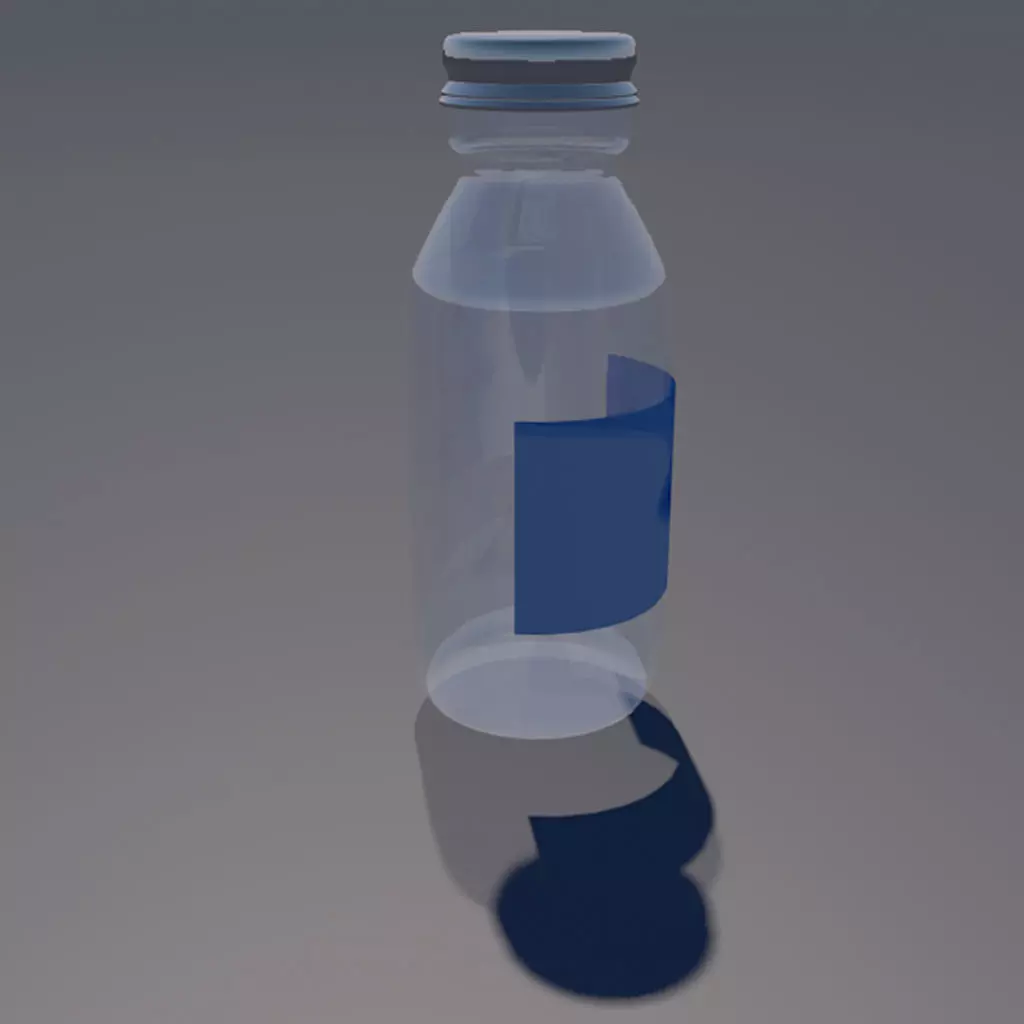 Glass bottle 3D model_0