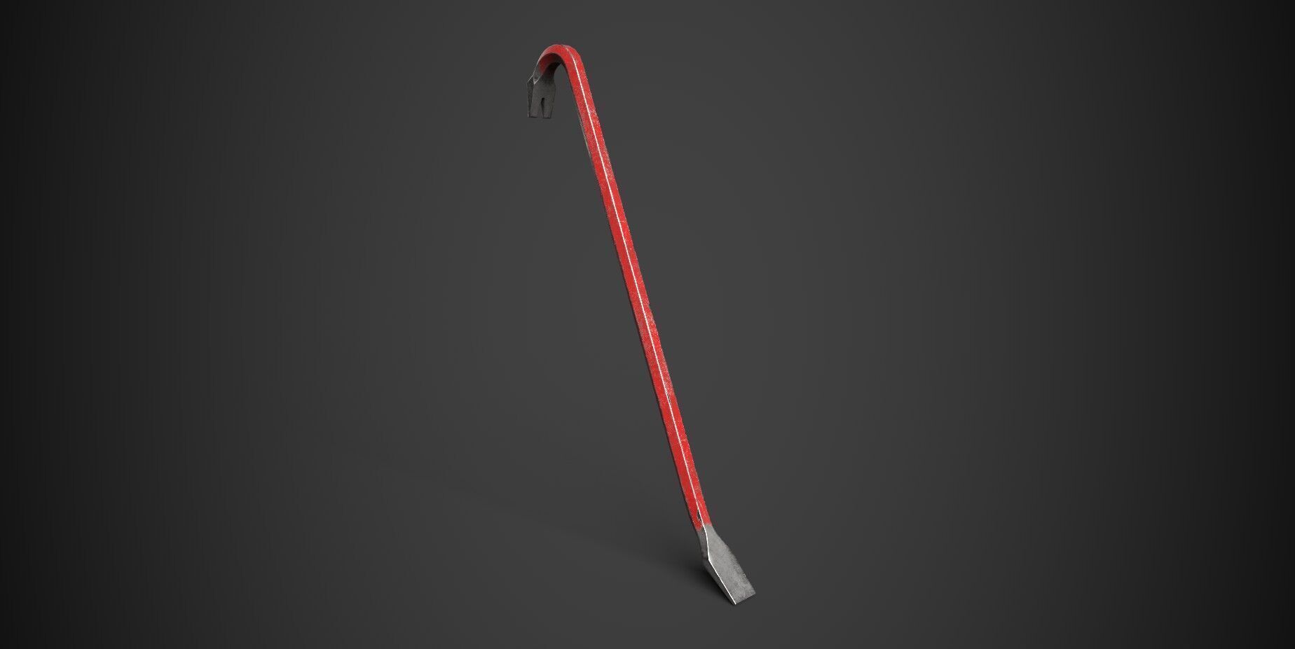 Crowbar or Wrecking bar Low-poly 4k Low-poly 3D model_4