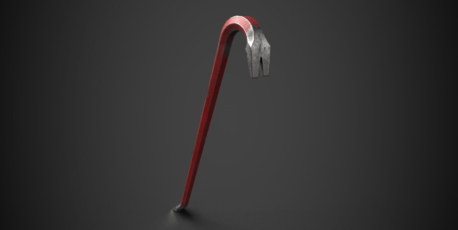Crowbar or Wrecking bar Low-poly 4k Low-poly 3D model_1