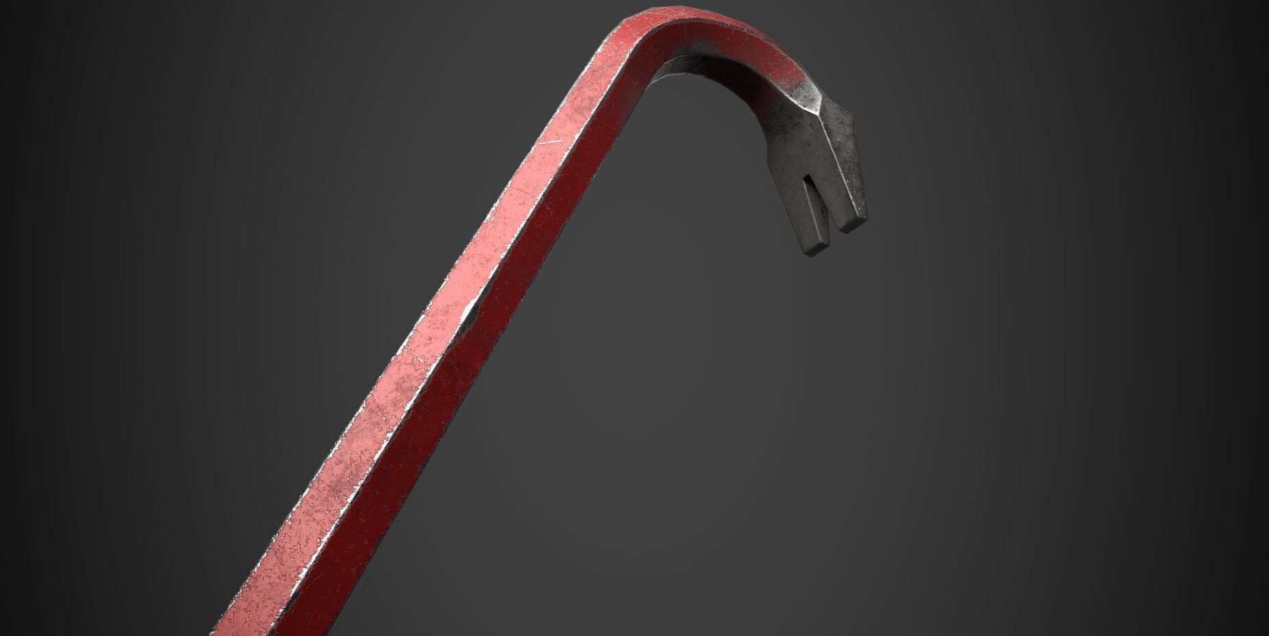 Crowbar or Wrecking bar Low-poly 4k Low-poly 3D model_2