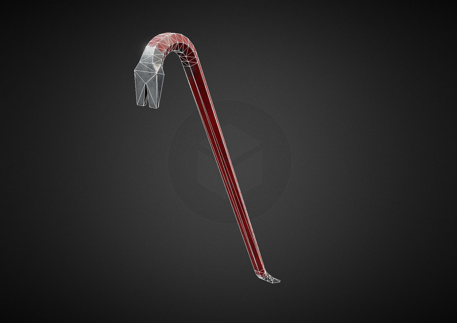 Crowbar or Wrecking bar Low-poly 4k Low-poly 3D model_5