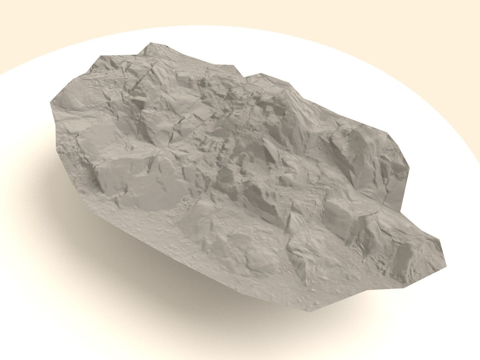 Flat Rock Surface Scanned Low-poly 3D model_6