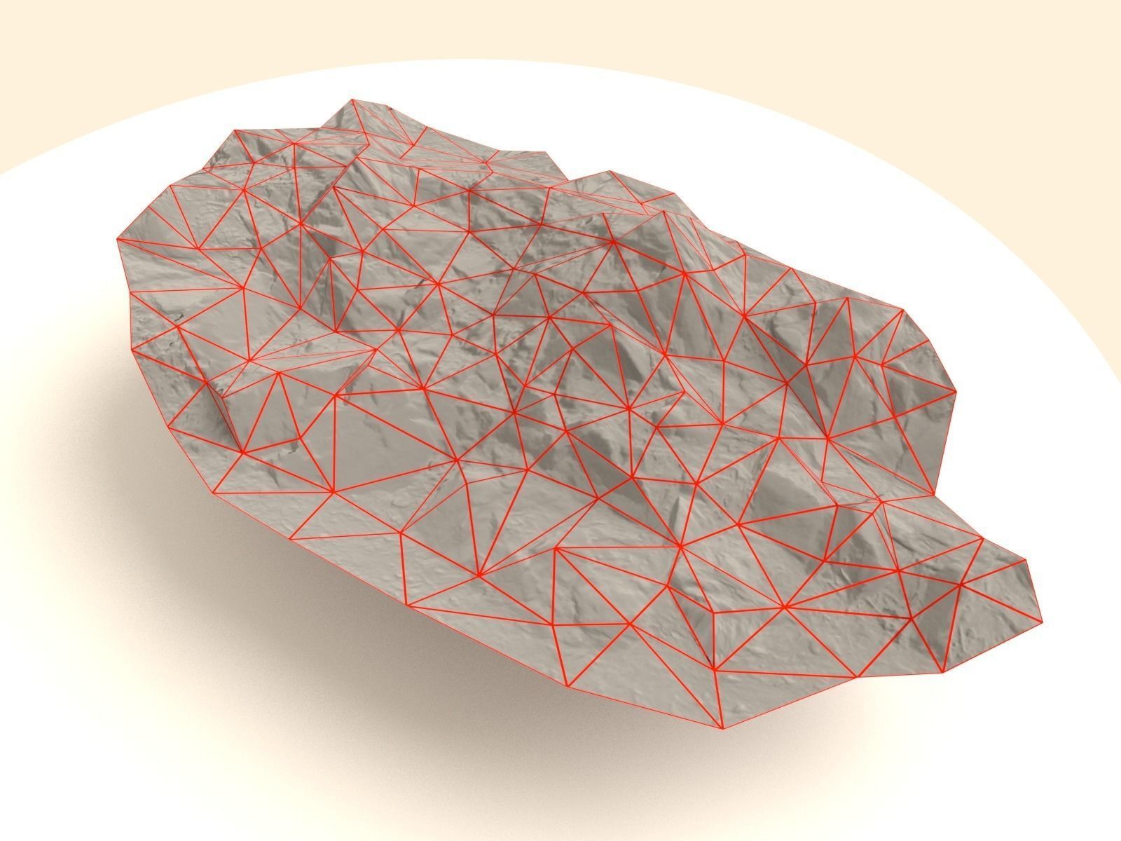 Flat Rock Surface Scanned Low-poly 3D model_7