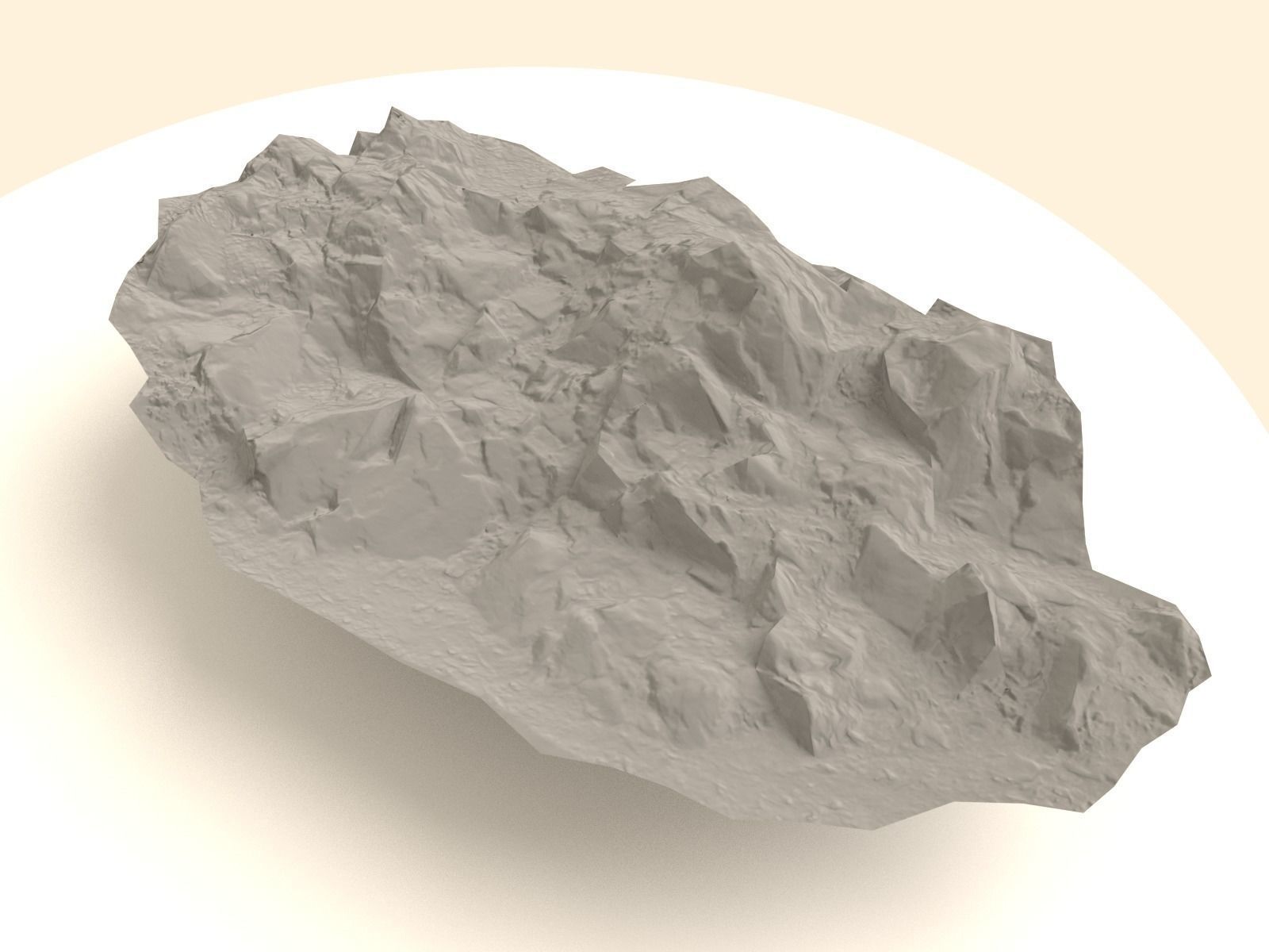 Flat Rock Surface Scanned Low-poly 3D model_3