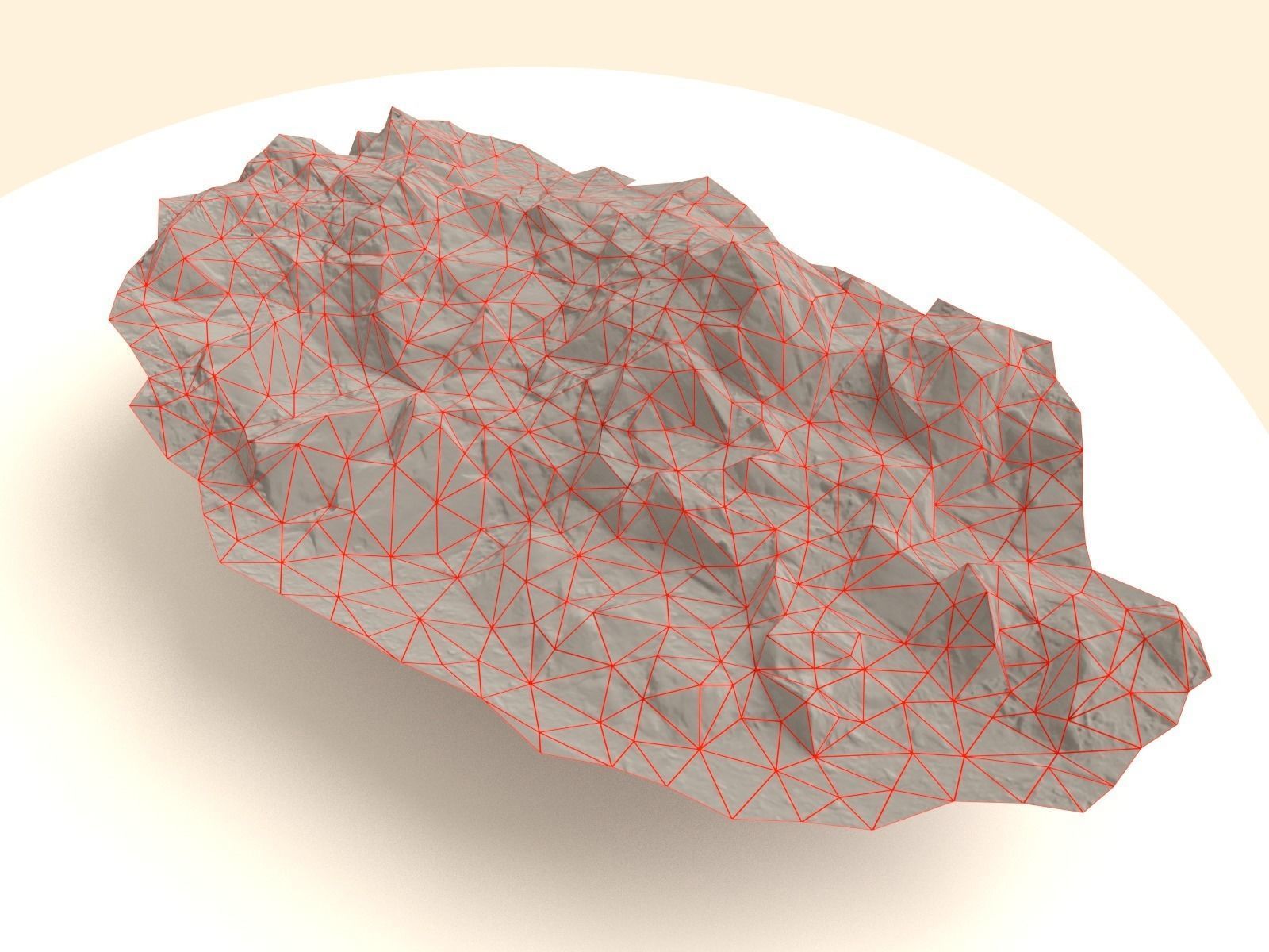 Flat Rock Surface Scanned Low-poly 3D model_4