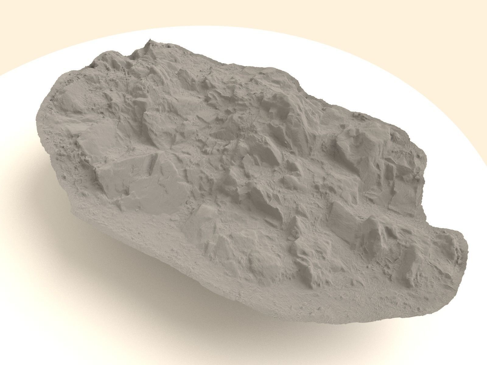 Flat Rock Surface Scanned Low-poly 3D model_1