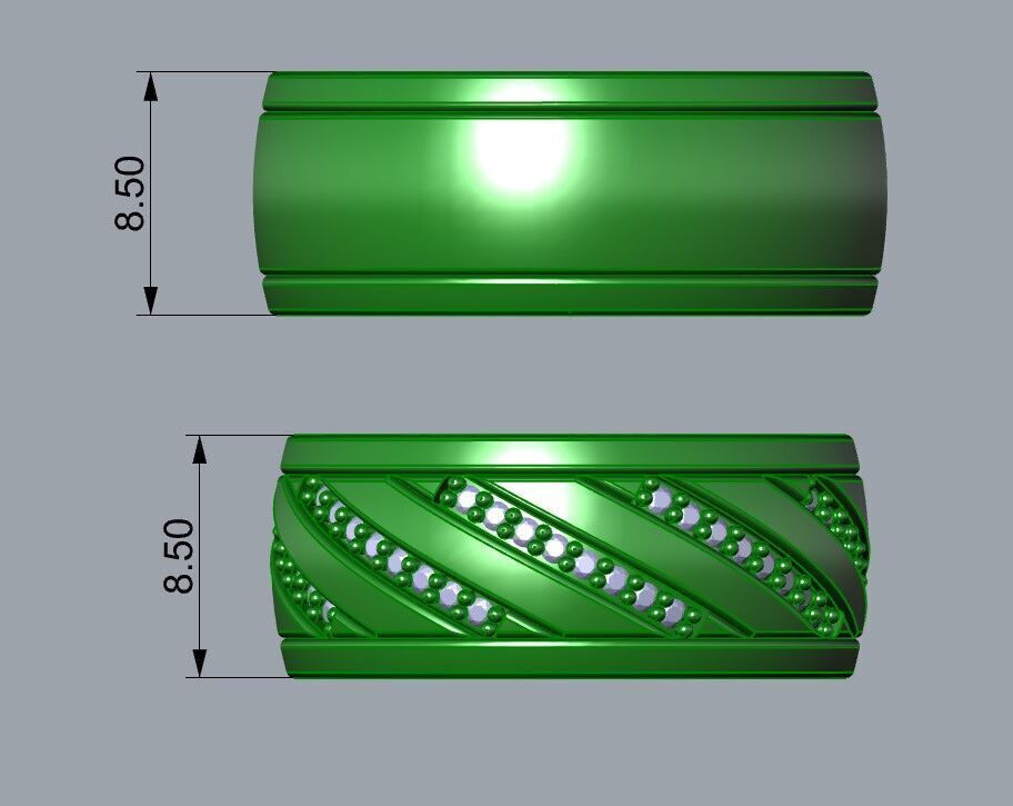 Wedding Ring Set 3D print model_4