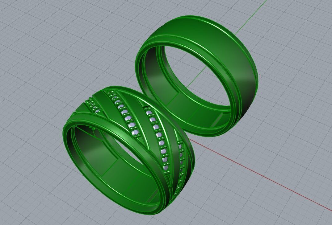 Wedding Ring Set 3D print model_5