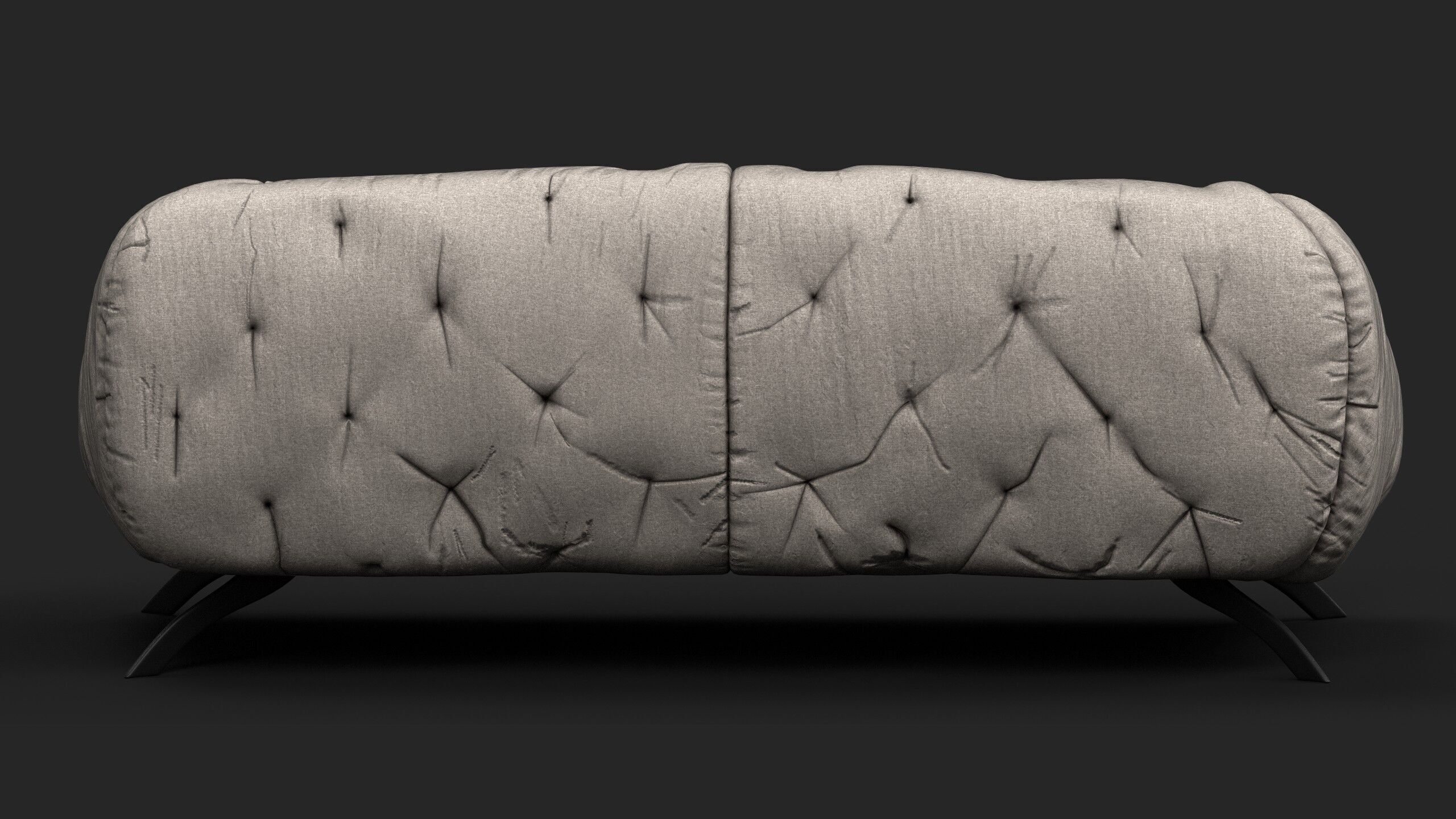 Sofa-3 seater Low-poly 3D model_5