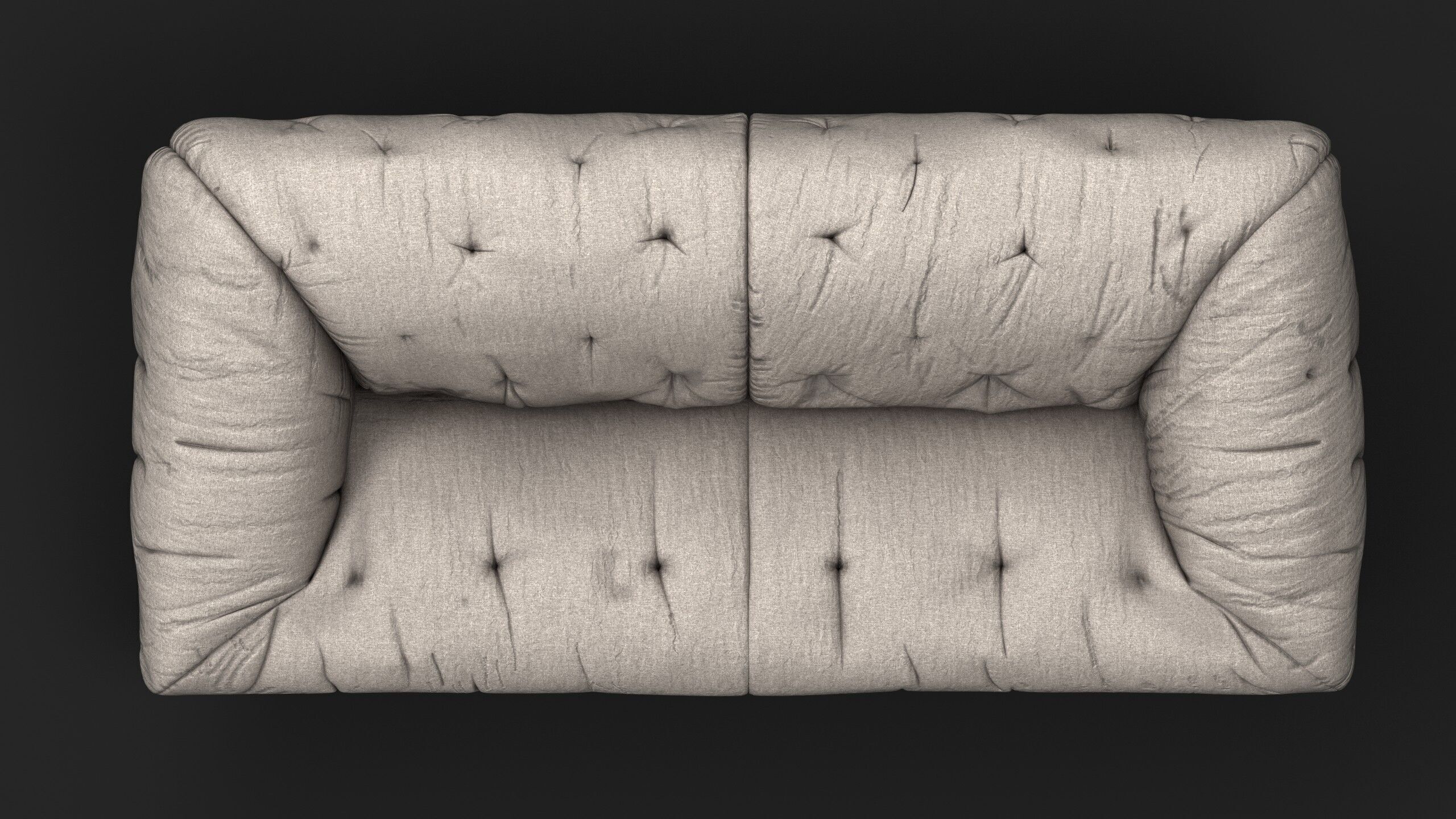 Sofa-3 seater Low-poly 3D model_3